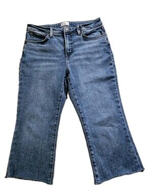 Lauren Conrad Women's Highrise Kick Flare Raw Hemmed Cropped Jeans Size 10 New